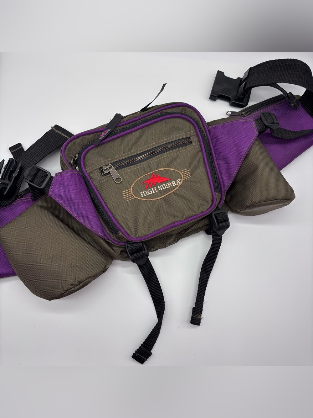 Vintage High Sierra Olive and Purple Fanny Pack Waist Bag
